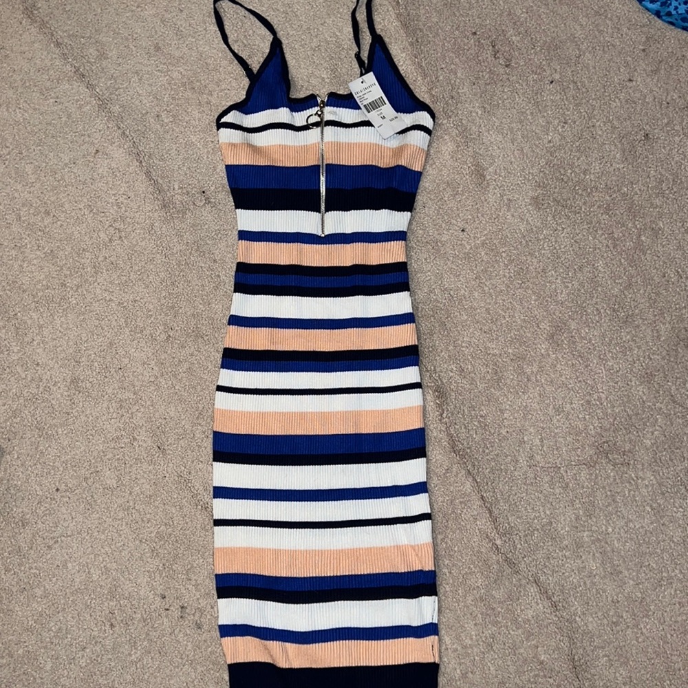 Striped Fitted Midi Dress